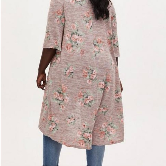Torrid Kimono Floral Print Hi Low Duster Cardigan Size 2x - Picture 3 of 10